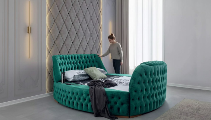 Lit Chesterfield Mobilier Lit Double Vert Lits Ronds Hôtel de Luxe avec Ascenseur