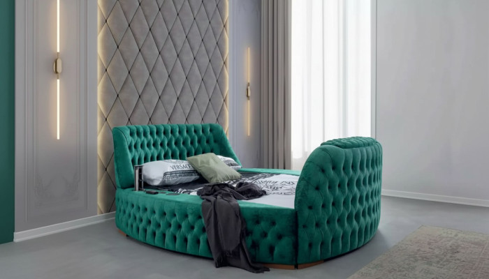 Lit Chesterfield Mobilier Lit Double Vert Lits Ronds Hôtel de Luxe avec Ascenseur