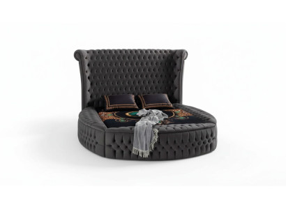 Lit Chesterfield Lit rembourré de luxe Lit de chambre Design Lits Textile Velours nouveau