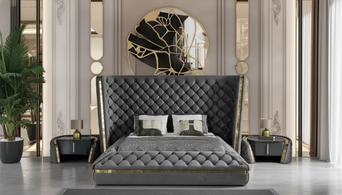 Design de rembourrage de lit de chambre de luxe. Lits doubles de luxe pour hôtel Chesterfield.