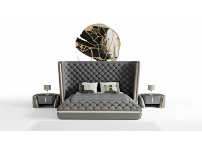 Design de rembourrage de lit de chambre de luxe. Lits doubles de luxe pour hôtel Chesterfield.