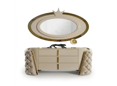 Coiffeuse Miroir Console de luxe Commode Chambre Bois Design moderne
