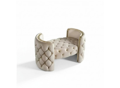 Tabouret moderne rembourré Meuble de pied Chambre blanche Design Ottoman nouveau