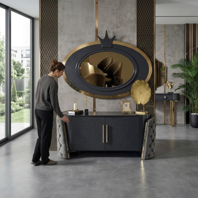 Coiffeuse Ensemble Console Miroir Mobilier de Chambre Design Ensemble de Tabouret neuf