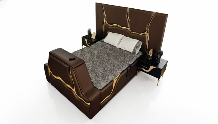 Conception Lit Rembourrage Lits Lit double Mariage Meubles Luxueux Chambre à coucher Cadre de lit