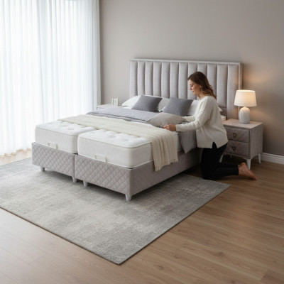 Lits Lit double Lit d'hôtel Châssis de lit Double Bois Mobilier Lit Tapisserie de lit Design de luxe