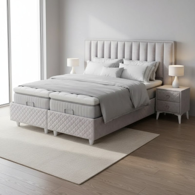 Lits Lit double Lit d'hôtel Châssis de lit Double Bois Mobilier Lit Tapisserie de lit Design de luxe