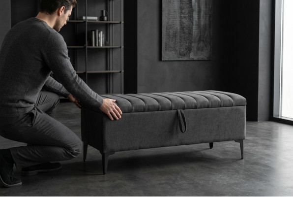 Tabouret de design Repose-pieds Rembourrage Design Tabouret Ottoman Siège Textile Chaise Lounge Pouf