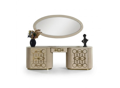 Ensemble de coiffeuse et miroir design pour la chambre à coucher dans un style moderne.