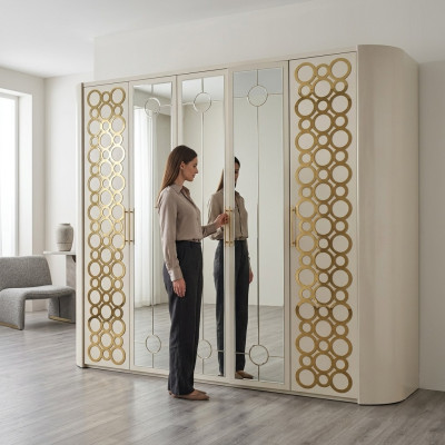 Armoire Armoire en bois de luxe Armoires Mobilier Design de luxe Nouvelle chambre à coucher