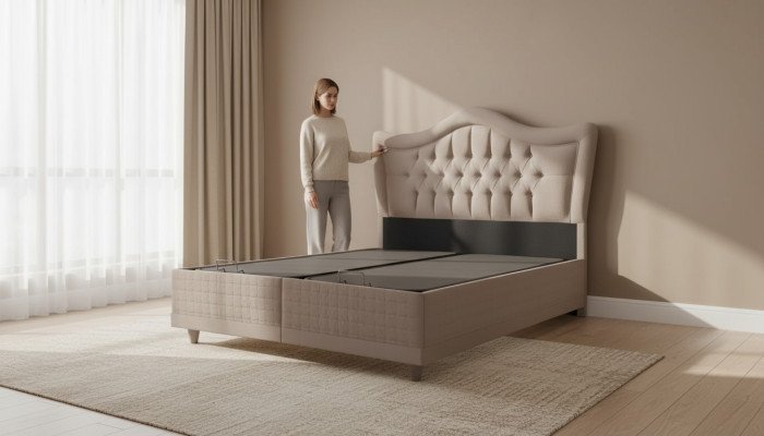Lit de luxe avec matelas King Size Base de lit hôtel Chambres à coucher Lits