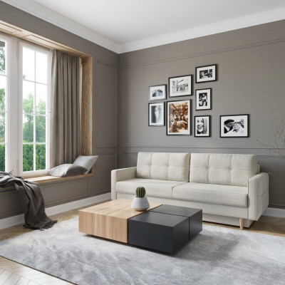 Canapé 3 places Blanc Canapés Siège Salon Design Moderne Tissu d'ameublement Luxe neuf