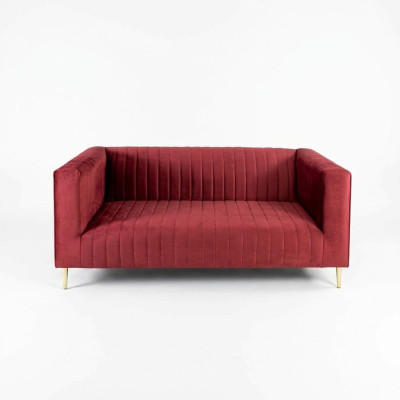 Canapé 2 places Rose Salon Design Moderne Luxueux Meubles en Bois Tissu d'Ameublement neuf