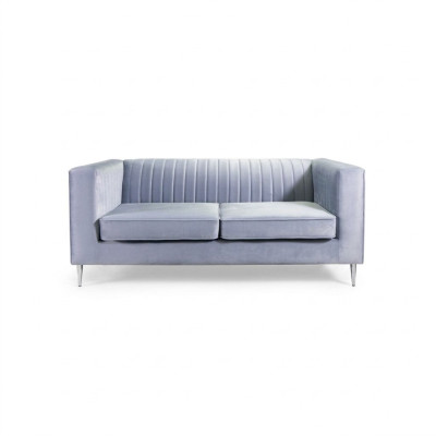 Canapé 2 places Gris Élégant Design Moderne de Luxe en Tissu d'Ameublement en Bois Nouveau