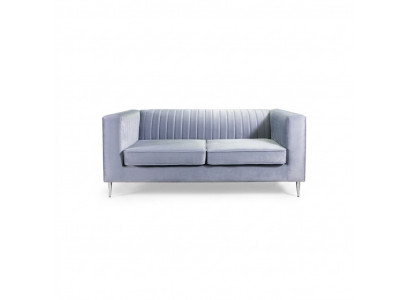 Canapé 2 places Gris Élégant Design Moderne de Luxe en Tissu d'Ameublement en Bois Nouveau