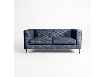 Canapé 2 places Bleu Design Moderne Élégant en Bois de Luxe  Tissu d'ameublement nouveau