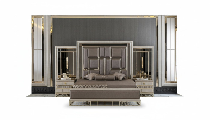 Lit marron Élégant Conception de Chambre Belle Lits Doubles de Luxe