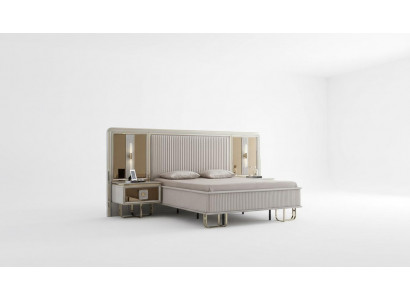 Lit Blanc Beau Design Moderne Lits Doubles Chambre Élégante Mobilier Neuf