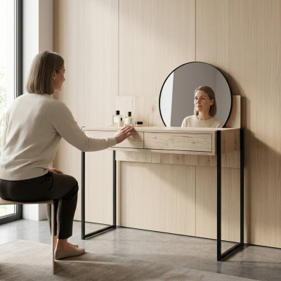 Coiffeuse Beige Chambre Miroir Meubles Design Élégant Luxe Magnifique nouveau