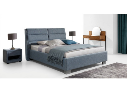 Ensemble de chambre à coucher Bleu Lit Beau 2x Tables de chevet Set complet Nouveau luxe 3 pièces.