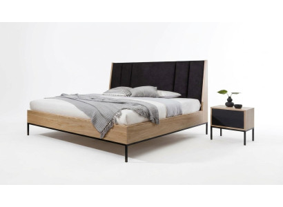 Ensemble de chambre Beige Lit Élégant 2x Tables de chevet de Luxe Moderne neuves en 3 pièces.