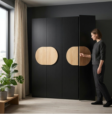Armoire Gris Luxe Bois Armoire de Chambre Armoire de Design