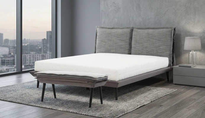 Lit Gris Beau Design Moderne Lits de Luxe Élégant Chambre Élégant Mobilier