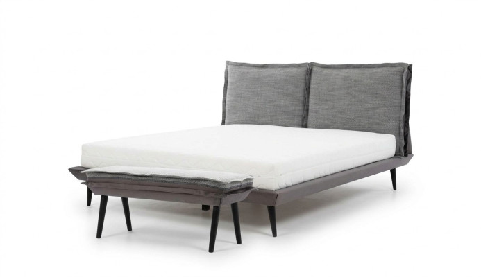 Lit Gris Beau Design Moderne Lits de Luxe Élégant Chambre Élégant Mobilier