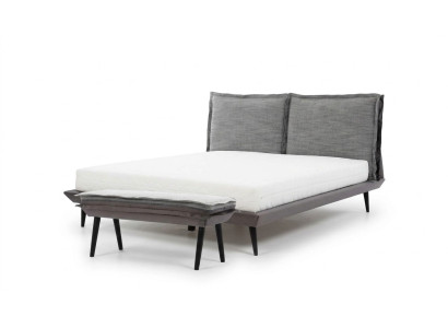 Lit Gris Beau Design Moderne Lits de Luxe Élégant Chambre Élégant Mobilier