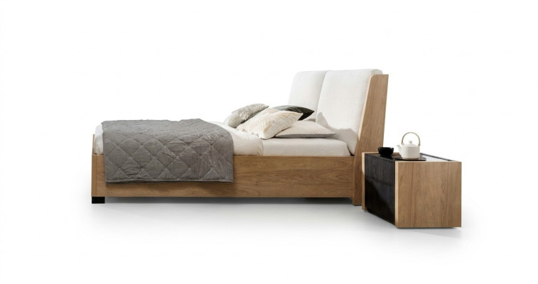 Lit Bois Beige Design Moderne Chambre à Coucher Lits Doubles Meubles Élégants Nouveaux