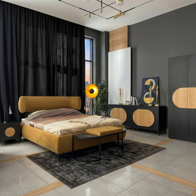 Lit Jaune Beau Design Belle Chambre Moderne Lits Doubles Meubles Élégants