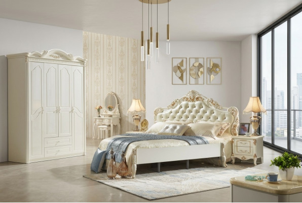 Armoire Armoire blanche en bois Conception de chambre mobilier classique