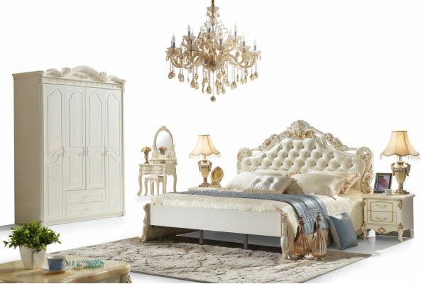 Armoire Armoire blanche en bois Conception de chambre mobilier classique