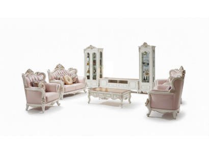 Vitrine blanche de luxe Meuble de salon en bois Design Cabinet vitré Classique