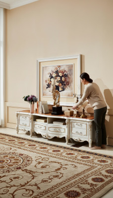 Buffet baroque Armoire Étagères Buffet Meuble TV Commode