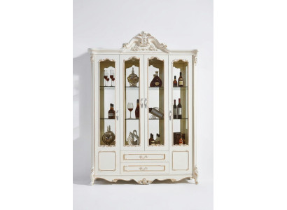 Style antique Armoire Baroque Cabinet en verre Meubles Armoire en bois Display cabinet