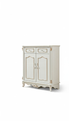 Commode Blanche Chambre Élégant Design Classique Commode de Luxe en Bois Nouveau