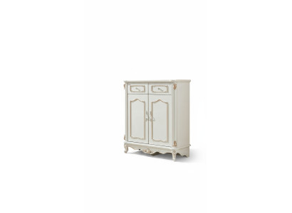 Commode Blanche Chambre Élégant Design Classique Commode de Luxe en Bois Nouveau