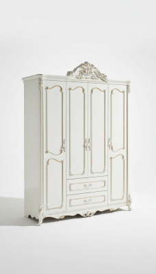 Armoire blanche Design élégant Chambre classique Mobilier de luxe