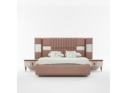 Lit de luxe Chambre à coucher Mobilier italien Matériau novateur Bois Marron