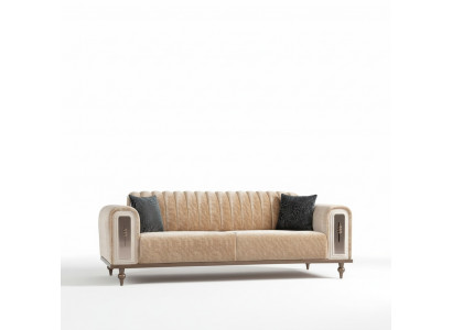 Tabouret de luxe Canapé beige Canapé Salon Cabinet d'avocats Textile Sofas
