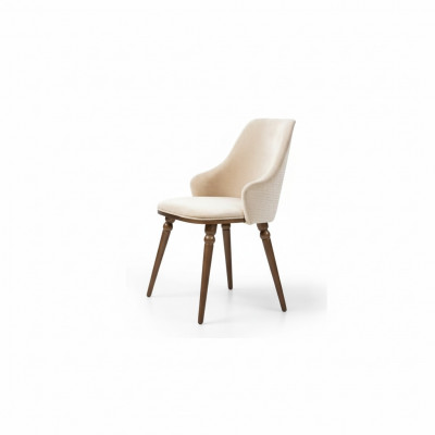 Chaise de luxe Fauteuils modernes Fauteuil rembourré en métal, bois, textile nouveau beige