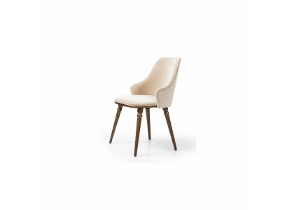 Chaise de luxe Fauteuils modernes Fauteuil rembourré en métal, bois, textile nouveau beige