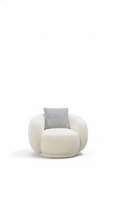 Chaise ronde moderne beige pour salon, mobilier de club, fauteuil design
