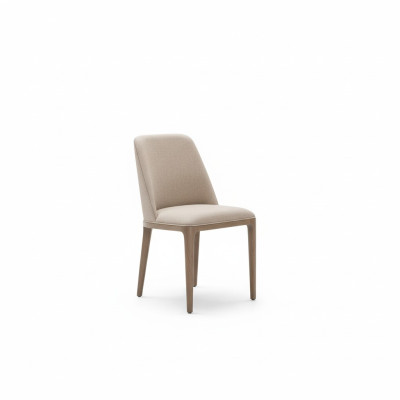 Design de luxe Chaises salle à manger en bois Textile Fauteuil en bois massif