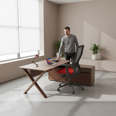 Bureau Mobilier de bureau Table de direction Mobilier en bois Poste de travail d'écriture design