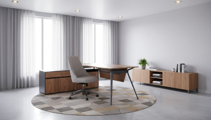 Meuble en bois bureau d'angle table de travail