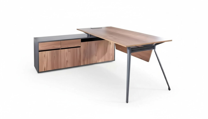 Meuble en bois bureau d'angle table de travail