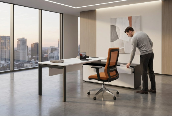Mobilier de bureau blanc Ameublements de luxe Bureaux d'angle Mobilier de salle d'étude Bois