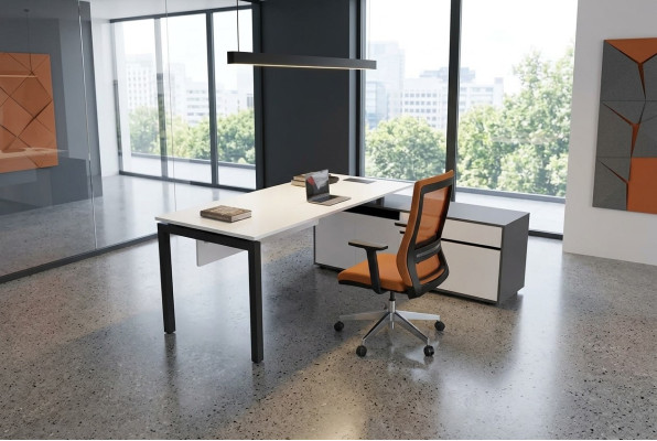Mobilier de bureau blanc Ameublements de luxe Bureaux d'angle Mobilier de salle d'étude Bois